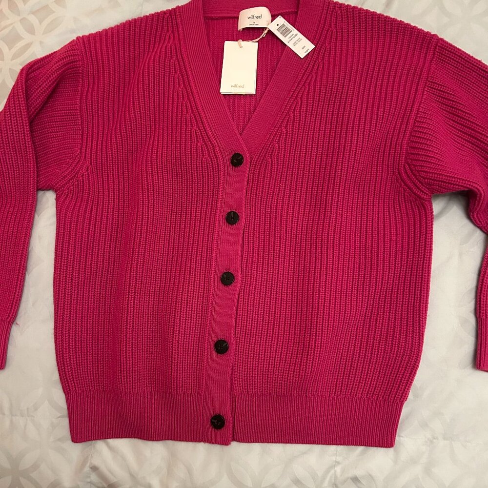Aritzia Wilfred 100% Merino Wool Storybook Cardigan NWT Size Medium